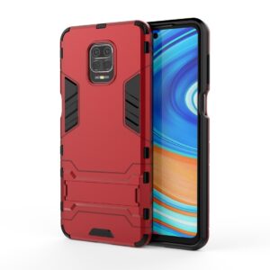 Σκληρή Θήκη Xiaomi Redmi Note 9S / 9 Pro / 9 Pro Max Κόκκινη PC + TPU Shockproof Protective Case with Holder Red