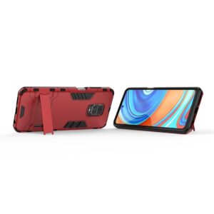 Σκληρή Θήκη Xiaomi Redmi Note 9S / 9 Pro / 9 Pro Max Κόκκινη PC + TPU Shockproof Protective Case with Holder Red