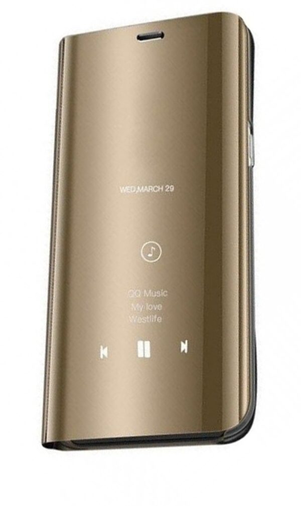 Tel1 Samsung Galaxy S10 Lite Clear View Stand Θήκη Βιβλίο - Gold