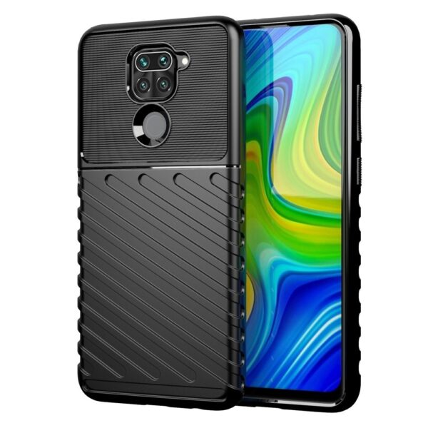 Θήκη Xiaomi Redmi Note 9 Σιλικόνης Μαύρη Thunderbolt Shockproof TPU Soft Case Black