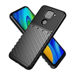 Θήκη Xiaomi Redmi Note 9 Σιλικόνης Μαύρη Thunderbolt Shockproof TPU Soft Case Black