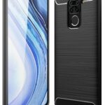Θήκη Xiaomi Redmi Note 9 Σιλικόνης Μαύρη Brushed Carbon Fiber Silicone Case Black