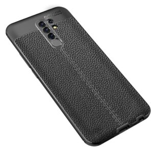 Θήκη Xiaomi Redmi 9 Σιλικόνης Μαύρη Litchi Texture TPU Shockproof Case Black