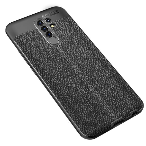 Θήκη Xiaomi Redmi 9 Σιλικόνης Μαύρη Litchi Texture TPU Shockproof Case Black