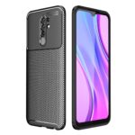 Θήκη Xiaomi Redmi 9 Σιλικόνης Μαύρη Carbon Fiber Texture Shockproof TPU Case Black