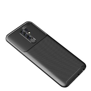 Θήκη Xiaomi Redmi 9 Σιλικόνης Μαύρη Carbon Fiber Texture Shockproof TPU Case Black