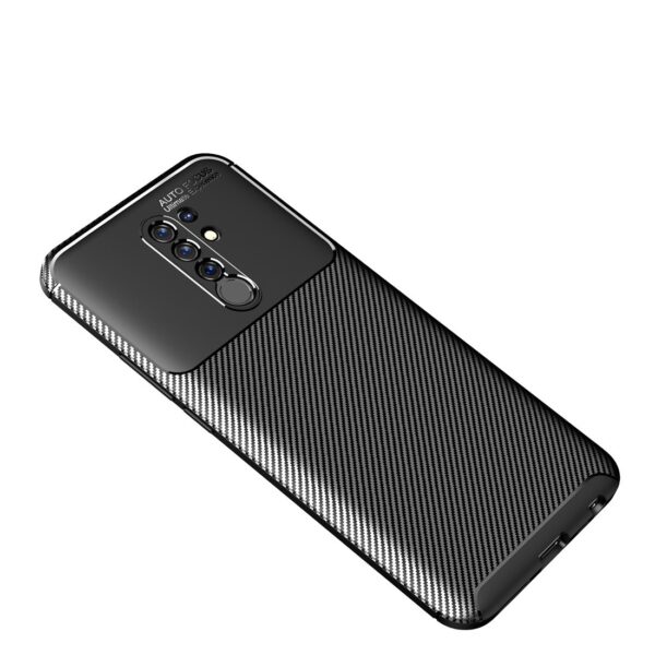 Θήκη Xiaomi Redmi 9 Σιλικόνης Μαύρη Carbon Fiber Texture Shockproof TPU Case Black