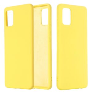 Θήκη Xiaomi Mi 10 Lite 5G Σιλικόνης Κίτρινη Solid Color Liquid Silicone Shockproof Full Coverage Protective Case Yellow