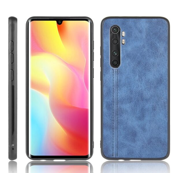 Θήκη Xiaomi Mi Note 10 Lite Μπλε Shockproof Sewing Cow Pattern Skin PC + PU + TPU Case Blue