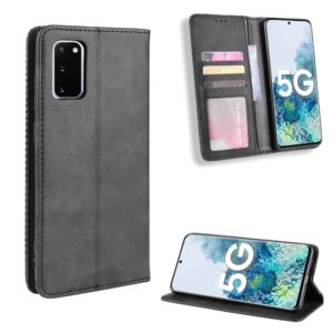 Θήκη Samsung Galaxy S20 Βιβλίο Μαύρο Magnetic Buckle Retro Crazy Horse Texture Horizontal Flip Case Black