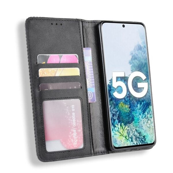 Θήκη Samsung Galaxy S20 Βιβλίο Μαύρο Magnetic Buckle Retro Crazy Horse Texture Horizontal Flip Case Black