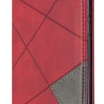 Tel1 Huawei P Smart 2020 Rhombus Texture Θήκη Βιβλίο - Red