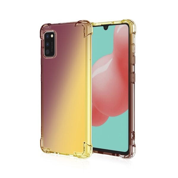 Θήκη Samsung Galaxy A41 Σιλικόνης Μαύρη - Χρυσή Four-Corner Airbag Shockproof Gradient Color TPU Protective Case Black - Gold