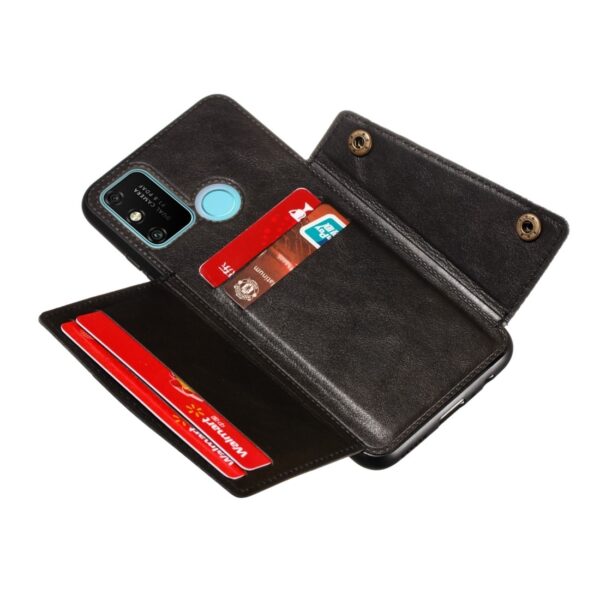 Θήκη Samsung Galaxy A21s Μαύρη Double Buckle PU + TPU Shockproof Magnetic Protective Case with Card Slot Black