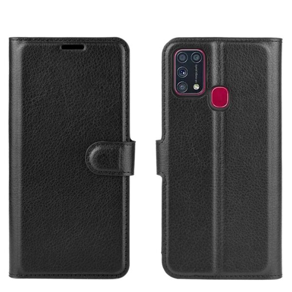 Θήκη Samsung Galaxy M31 Βιβλίο Μαύρο Litchi Texture Horizontal Flip Protective Case with Holder & Card Slots & Wallet Black