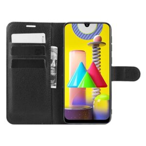 Θήκη Samsung Galaxy M31 Βιβλίο Μαύρο Litchi Texture Horizontal Flip Protective Case with Holder & Card Slots & Wallet Black