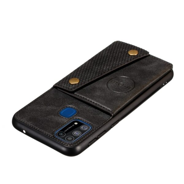 Θήκη Samsung Galaxy M31 Μαύρη Double Buckle PU + TPU Shockproof Magnetic Protective Case with Card Slot Black