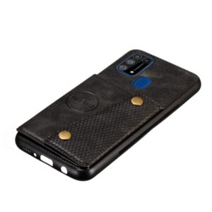 Θήκη Samsung Galaxy M31 Μαύρη Double Buckle PU + TPU Shockproof Magnetic Protective Case with Card Slot Black