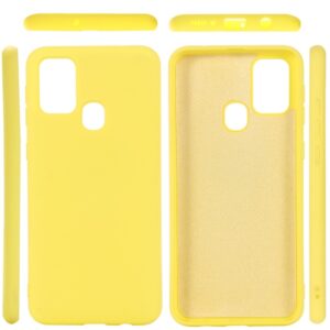 Θήκη Samsung Galaxy M31 Σιλικόνης Κίτρινη Shockproof Solid Color Liquid Silicone Full Coverage Protective Case Yellow