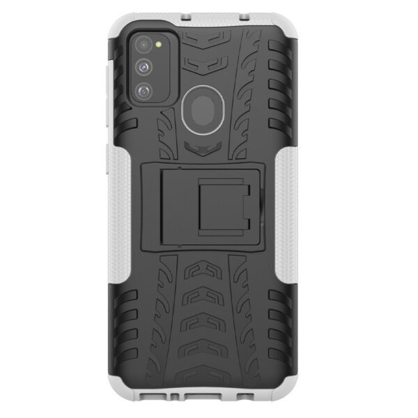 Θήκη Samsung Galaxy M31 / M21 Λευκή Tire Texture Shockproof TPU+PC Protective Case with Holder White