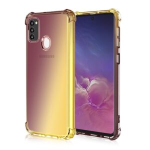 Θήκη Samsung Galaxy M21 Σιλικόνης Μαύρη - Χρυσή Four-Corner Airbag Shockproof Gradient Color TPU Protective Case