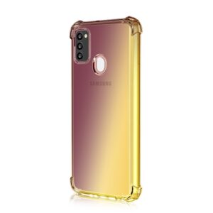 Θήκη Samsung Galaxy M21 Σιλικόνης Μαύρη - Χρυσή Four-Corner Airbag Shockproof Gradient Color TPU Protective Case