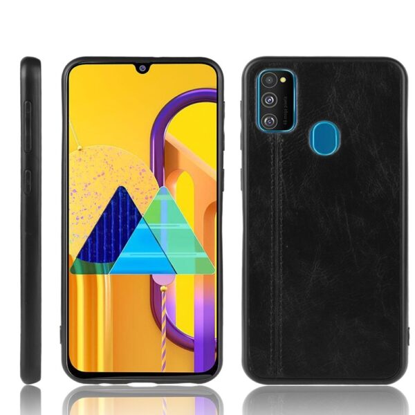 Θήκη Samsung Galaxy M21 Μαύρη Shockproof Sewing Cow Pattern Skin PC + PU + TPU Case Black