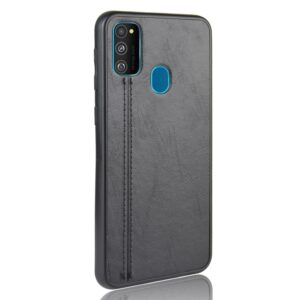 Θήκη Samsung Galaxy M21 Μαύρη Shockproof Sewing Cow Pattern Skin PC + PU + TPU Case Black
