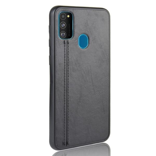 Θήκη Samsung Galaxy M21 Μαύρη Shockproof Sewing Cow Pattern Skin PC + PU + TPU Case Black