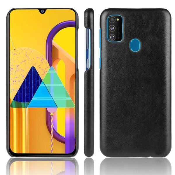 Σκληρή Θήκη Samsung Galaxy M21 Μαύρη Shockproof Litchi Texture PC + PU Case Black