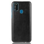 Σκληρή Θήκη Samsung Galaxy M21 Μαύρη Shockproof Litchi Texture PC + PU Case Black