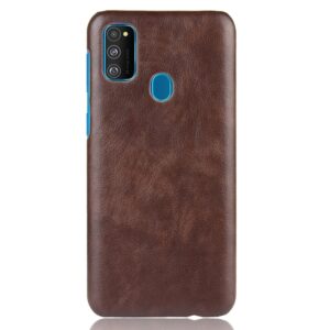 Σκληρή Θήκη Samsung Galaxy M21 Καφέ Shockproof Litchi Texture PC + PU Case Brown