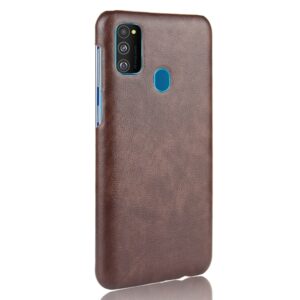 Σκληρή Θήκη Samsung Galaxy M21 Καφέ Shockproof Litchi Texture PC + PU Case Brown