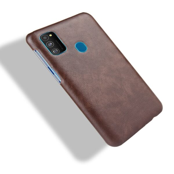 Σκληρή Θήκη Samsung Galaxy M21 Καφέ Shockproof Litchi Texture PC + PU Case Brown