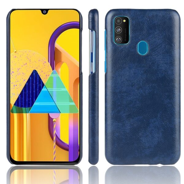 Σκληρή Θήκη Samsung Galaxy M21 Μπλε Shockproof Litchi Texture PC + PU Case Blue