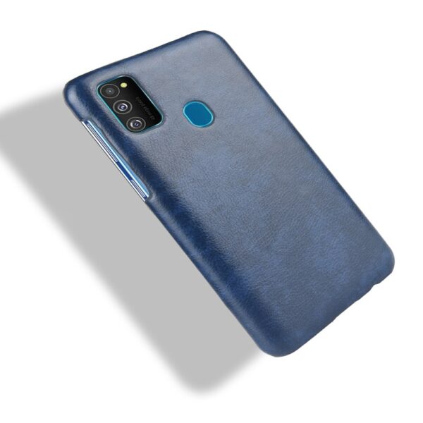 Σκληρή Θήκη Samsung Galaxy M21 Μπλε Shockproof Litchi Texture PC + PU Case Blue