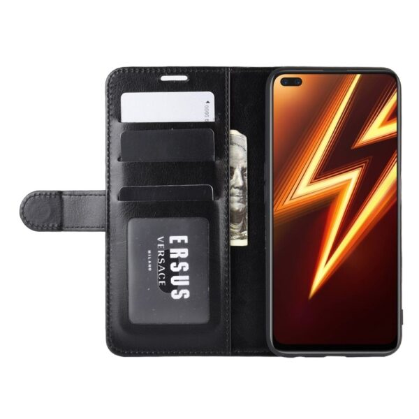 Θήκη Realme 6 Pro Βιβλίο Μαύρο R64 Texture Single Horizontal Flip Protective Case Black