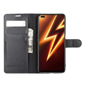 Θήκη Realme 6 Pro Βιβλίο Μαύρο Litchi Texture Horizontal Flip Protective Case with Holder & Card Slots & Wallet Black