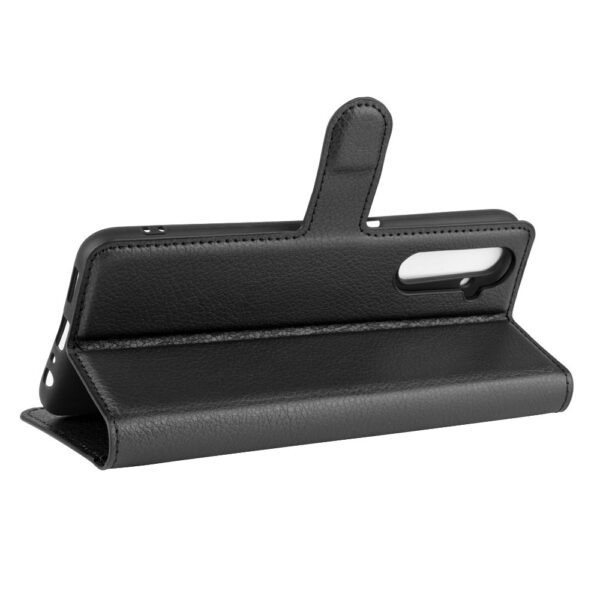 Θήκη Realme 6 Pro Βιβλίο Μαύρο Litchi Texture Horizontal Flip Protective Case with Holder & Card Slots & Wallet Black