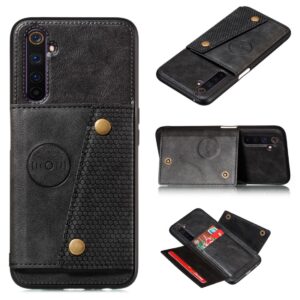 Θήκη Realme 6 Pro Μαύρη PU + TPU Shockproof Magnetic Protective Case with Card Slots Black