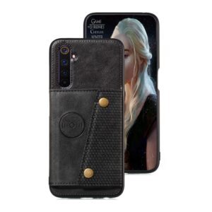 Θήκη Realme 6 Pro Μαύρη PU + TPU Shockproof Magnetic Protective Case with Card Slots Black