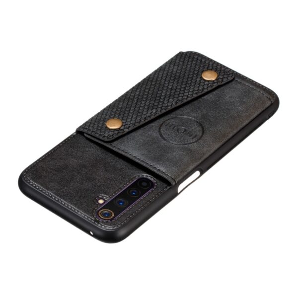 Θήκη Realme 6 Pro Μαύρη PU + TPU Shockproof Magnetic Protective Case with Card Slots Black