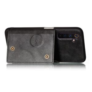 Θήκη Realme 6 Pro Μαύρη PU + TPU Shockproof Magnetic Protective Case with Card Slots Black