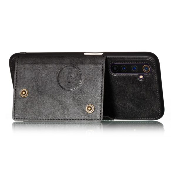 Θήκη Realme 6 Pro Μαύρη PU + TPU Shockproof Magnetic Protective Case with Card Slots Black