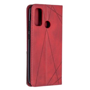 Θήκη Huawei P Smart 2020 Βιβλίο Κόκκινο Rhombus Texture Horizontal Flip Magnetic Case with Holder & Card Slots & Wallet Red