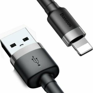 Baseus Cafule Durable Nylon Braided USB to Lightning Cable 2m 1.5A Black / Grey CALKLF-CG1