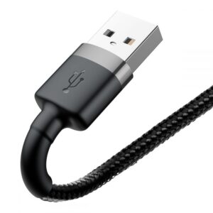 Baseus Cafule Durable Nylon Braided USB to Lightning Cable 2m 1.5A Black / Grey CALKLF-CG1