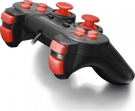 Esperanza Ενσύρματο Warrior Vibration Gamepad For PC Computers EGG102R USB Black - Red (5901299946930)
