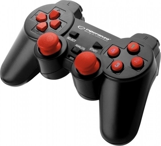 Esperanza Ενσύρματο Warrior Vibration Gamepad For PC Computers EGG102R USB Black - Red (5901299946930) Esperanza Ενσύρματο Warrior Vibration Gamepad For PC Computers EGG102R USB Black - Red (5901299946930)