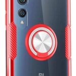 Forcell Xiaomi Mi 10 / Mi 10 Pro Acrylic Ring Holder Θήκη με Πλαίσιο Σιλικόνης Διάφανη - Red